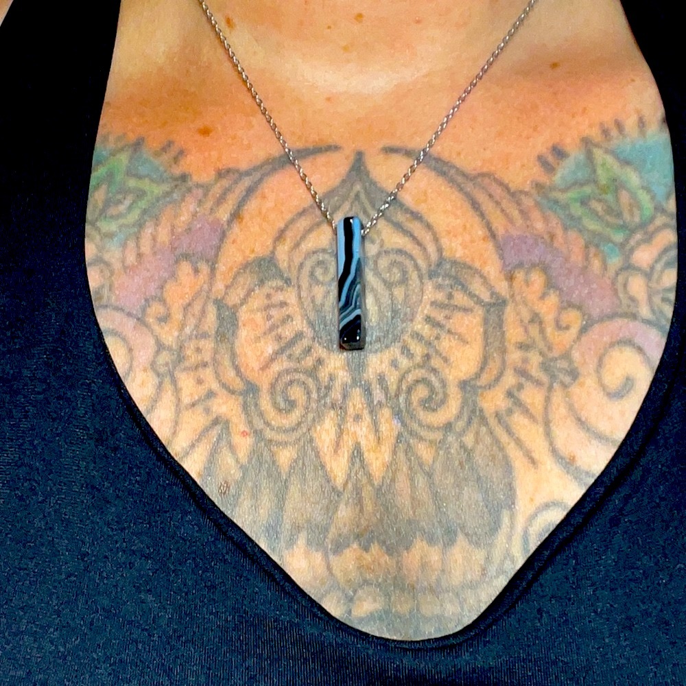 Black Agate Necklace Courage Grounding Balance